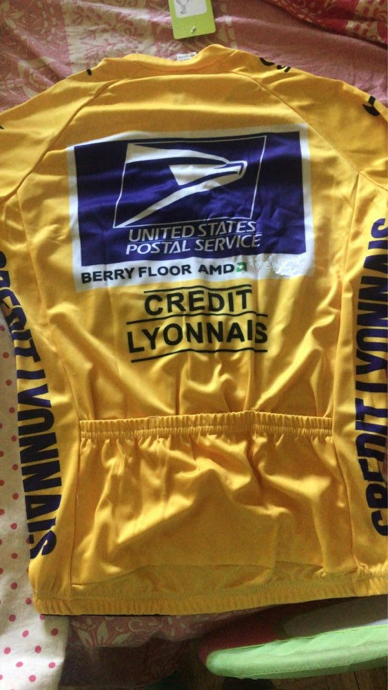 US Postal Service Yellow Tour de France Retro Cycling Jersey