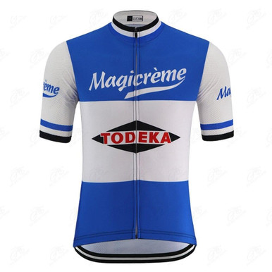 Maillot Cycliste Vintage Telmail – Gitane Ciel – Acrylique – Années 70 – Taille 4/L (Occasion)