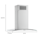 Whirlpool® 30 Curved Glass Island Mount Range Hood WVI51UC0LS