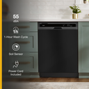 Whirlpool® Heavy-Duty Dishwasher with 1-Hour Wash Cycle WDF331PAHB