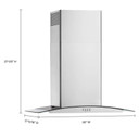 Whirlpool® 30" Curved Glass Wall Mount Range Hood WVW51UC0LS
