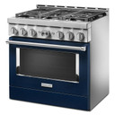 KitchenAid® 36'' Smart Commercial-Style Gas Range with 6 Burners KFGC506JIB