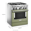 KitchenAid® 30'' Smart Commercial-Style Dual Fuel Range with 4 Burners KFDC500JAV