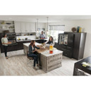 Kitchenaid® 25.8 Cu. Ft. 36" Multi-Door Freestanding Refrigerator with Platinum Interior Design and PrintShield™ Finish KRMF706EBS