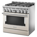 KitchenAid® 36'' Smart Commercial-Style Gas Range with 6 Burners KFGC506JMH