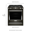 Kitchenaid® 30-Inch 5-Burner Gas Slide-In Convection Range KSGG700EBS