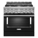 KitchenAid® 36'' Smart Commercial-Style Gas Range with 6 Burners KFGC506JBK