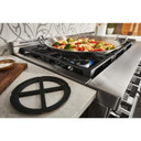 KitchenAid® 48'' Smart Commercial-Style Gas Range with Griddle KFGC558JIB