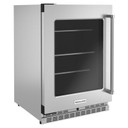 Kitchenaid® 24" Undercounter Refrigerator with Glass Door and Shelves with Metallic Accents KURL314KSS