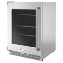 Kitchenaid® 24" Undercounter Refrigerator with Glass Door and Shelves with Metallic Accents KURL314KSS