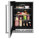 Kitchenaid® 24 Undercounter Refrigerator with Glass Door and Shelves with Metallic Accents KURL314KSS