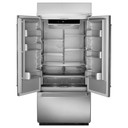 Kitchenaid® 20.8 Cu. Ft. 36" Width Built In Stainless Steel French Door Refrigerator with Platinum Interior Design KBFN506ESS