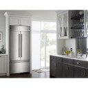 Kitchenaid® 20.8 Cu. Ft. 36" Width Built In Stainless Steel French Door Refrigerator with Platinum Interior Design KBFN506ESS