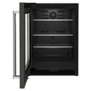 Kitchenaid® 24" Undercounter Refrigerator with Glass Door and Shelves with Metallic Accentsand with PrintShield™ Finish KURL314KBS