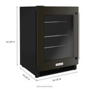 Kitchenaid® 24" Undercounter Refrigerator with Glass Door and Shelves with Metallic Accentsand with PrintShield™ Finish KURL314KBS