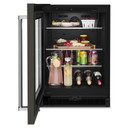 Kitchenaid® 24" Undercounter Refrigerator with Glass Door and Shelves with Metallic Accentsand with PrintShield™ Finish KURL314KBS