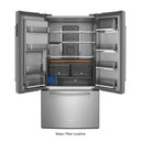 Kitchenaid® 23.8 cu. ft. 36" Counter-Depth French Door Platinum Interior Refrigerator with PrintShield™ Finish KRFC704FPS