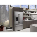 Kitchenaid® 23.8 cu. ft. 36" Counter-Depth French Door Platinum Interior Refrigerator with PrintShield™ Finish KRFC704FPS