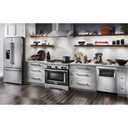Kitchenaid® 23.8 cu. ft. 36" Counter-Depth French Door Platinum Interior Refrigerator with PrintShield™ Finish KRFC704FPS