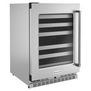 Kitchenaid® 24" Undercounter Wine Cellar with Glass Door and Metal-Front Racks KUWL314KSS