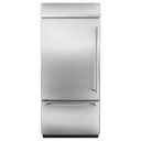 Kitchenaid® 20.9 Cu. Ft. 36" Width Built-In Stainless Bottom Mount Refrigerator with Platinum Interior Design KBBL306ESS