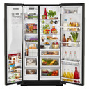 Kitchenaid® 24.8 cu ft. Side-by-Side Refrigerator with Exterior Ice and Water and PrintShield™ Finish KRSF705HBS