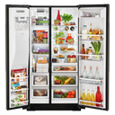 Kitchenaid® 24.8 cu ft. Side-by-Side Refrigerator with Exterior Ice and Water and PrintShield™ Finish KRSF705HBS