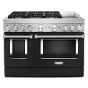KitchenAid® 48'' Smart Commercial-Style Dual Fuel Range with Griddle KFDC558JBK