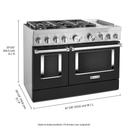 KitchenAid® 48'' Smart Commercial-Style Dual Fuel Range with Griddle KFDC558JBK