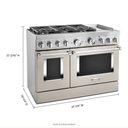 KitchenAid® 48'' Smart Commercial-Style Dual Fuel Range with Griddle KFDC558JMH