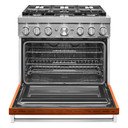 KitchenAid® 36'' Smart Commercial-Style Dual Fuel Range with 6 Burners KFDC506JSC