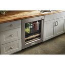 Kitchenaid® 24" Beverage Center with Glass Door and Wood-Front Racks KUBL214KSB