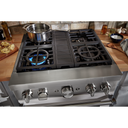 KitchenAid® 30'' Smart Commercial-Style Dual Fuel Range with 4 Burners KFDC500JMH