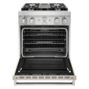 KitchenAid® 30'' Smart Commercial-Style Dual Fuel Range with 4 Burners KFDC500JMH