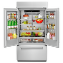 Kitchenaid® 24.2 Cu. Ft. 42 Width Built-In Stainless French Door Refrigerator with Platinum Interior Design KBFN502ESS