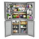 Kitchenaid® 19.4 cu. ft. 36-inch wide Counter-Depth 4-Door Refrigerator with PrintShield™ Finish KRQC506MPS