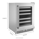 Kitchenaid® 24" Undercounter Wine Cellar with Glass Door and Metal-Front Racks KUWR314KSS