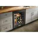Kitchenaid® 24" Undercounter Refrigerator with Glass Door and Shelves with Metallic Accents and PrintShield™ Finish KURR314KBS