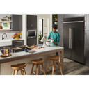 Kitchenaid® 24" Undercounter Refrigerator with Glass Door and Shelves with Metallic Accents and PrintShield™ Finish KURR314KBS