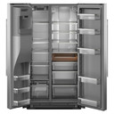 Kitchenaid® 20.8 Cu. Ft. Counter-Depth Side-by-Side Refrigerator with Exterior Ice and Water Dispenser in PrintShield™ Finish KRSC536RPS