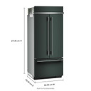 Kitchenaid® 20.8 Cu. Ft. 36" Built-In French Door Bottom Mount Refrigerator with Platinum Interior KBFN536SJP