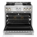 Jennair® 36" RISE™ Gas Professional-Style Range with Chrome-Infused Griddle JGRP536HL