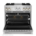 Jennair® 36" RISE™ Dual-Fuel Professional-Style Range with Chrome-Infused Griddle and Steam Assist JDSP536HL