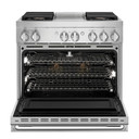 Jennair® 36" NOIR™ Dual-Fuel Professional-Style Range with Chrome-Infused Griddle and Steam Assist JDSP536HM