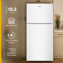 Whirlpool® 29.5-inch Wide Top Freezer Refrigerator with Total Coverage Cooling - 19 Cu. Ft. WRTX5419SW