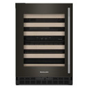 Kitchenaid® 24" Undercounter Wine Cellar with Full-Extension Wood-Front Racks KUWL524SBE