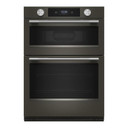 Kitchenaid® 30-inch Smart Electric Combo Wall Oven with Assisted Cooking Modes - Black Ore KOEC730SBE