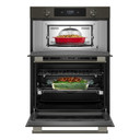 Kitchenaid® 30-inch Smart Electric Combo Wall Oven with Assisted Cooking Modes - Black Ore KOEC730SBE