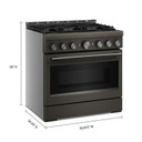 KitchenAid® 36-Inch 6 Burner Commercial-Style Gas Range with No Preheat Air Fry Mode KFGS936SBE