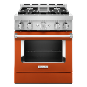 KitchenAid® 30'' Smart Commercial-Style Gas Range with 4 Burners KFGC500JSC